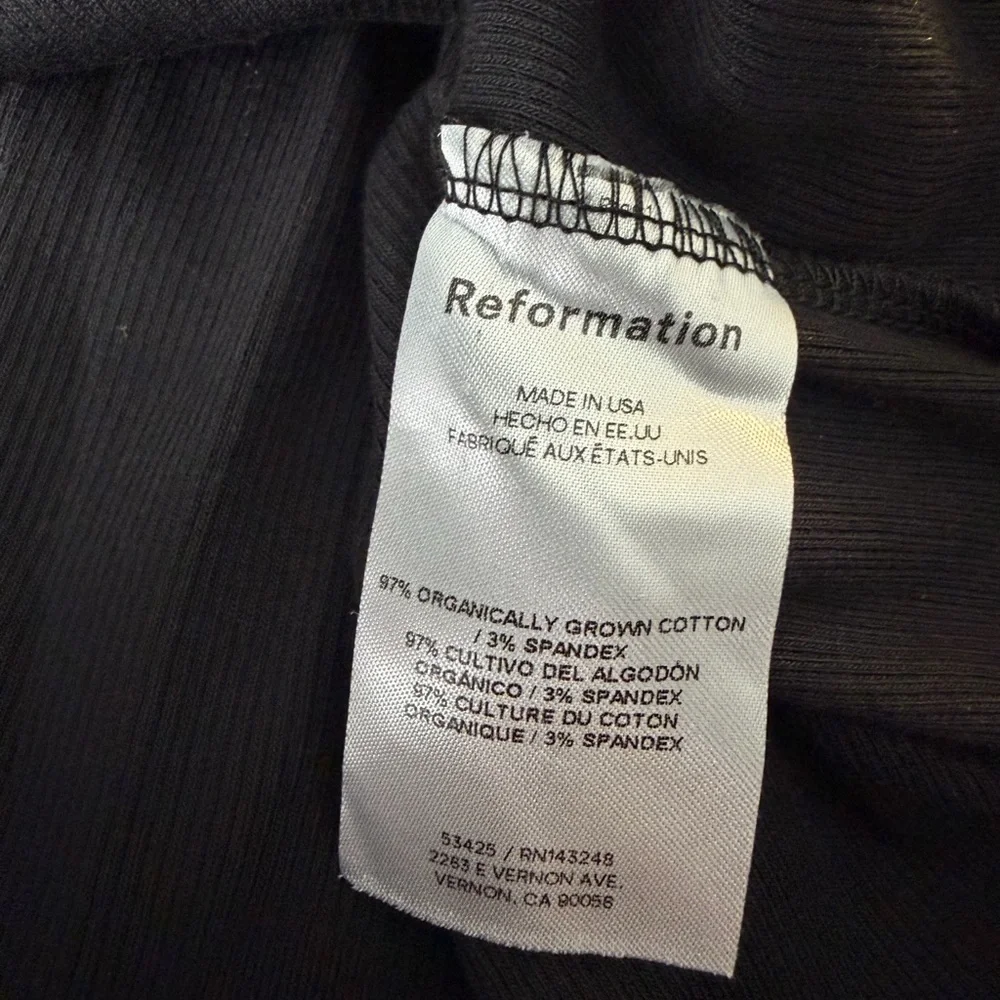 Reformation Erina Ribbed Knit Black White Logo Tank - Picture 5 of 5